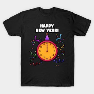 Happy New Year Clock T-Shirt